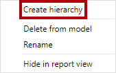 Create hierarchy dialog.